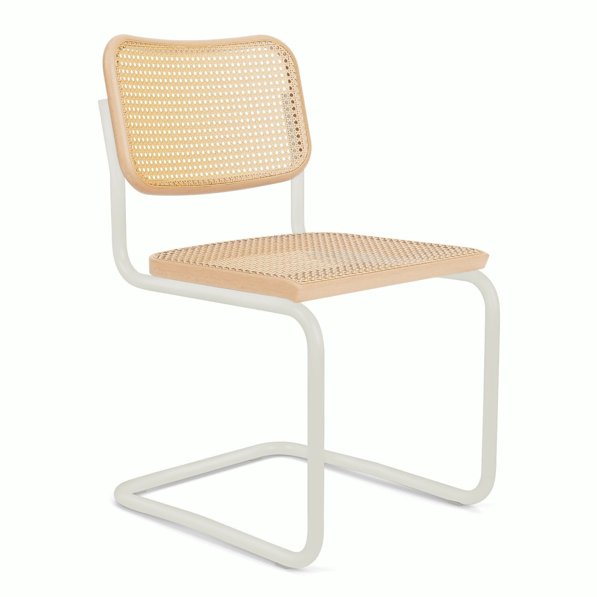 Cesca Chair - Cane,  Natural Beech,  White