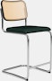 Cesca Counter Stool - Caned with Ebonized Beech Back,  Upholstered Seat,  Volo Leather,  Arbor Shade