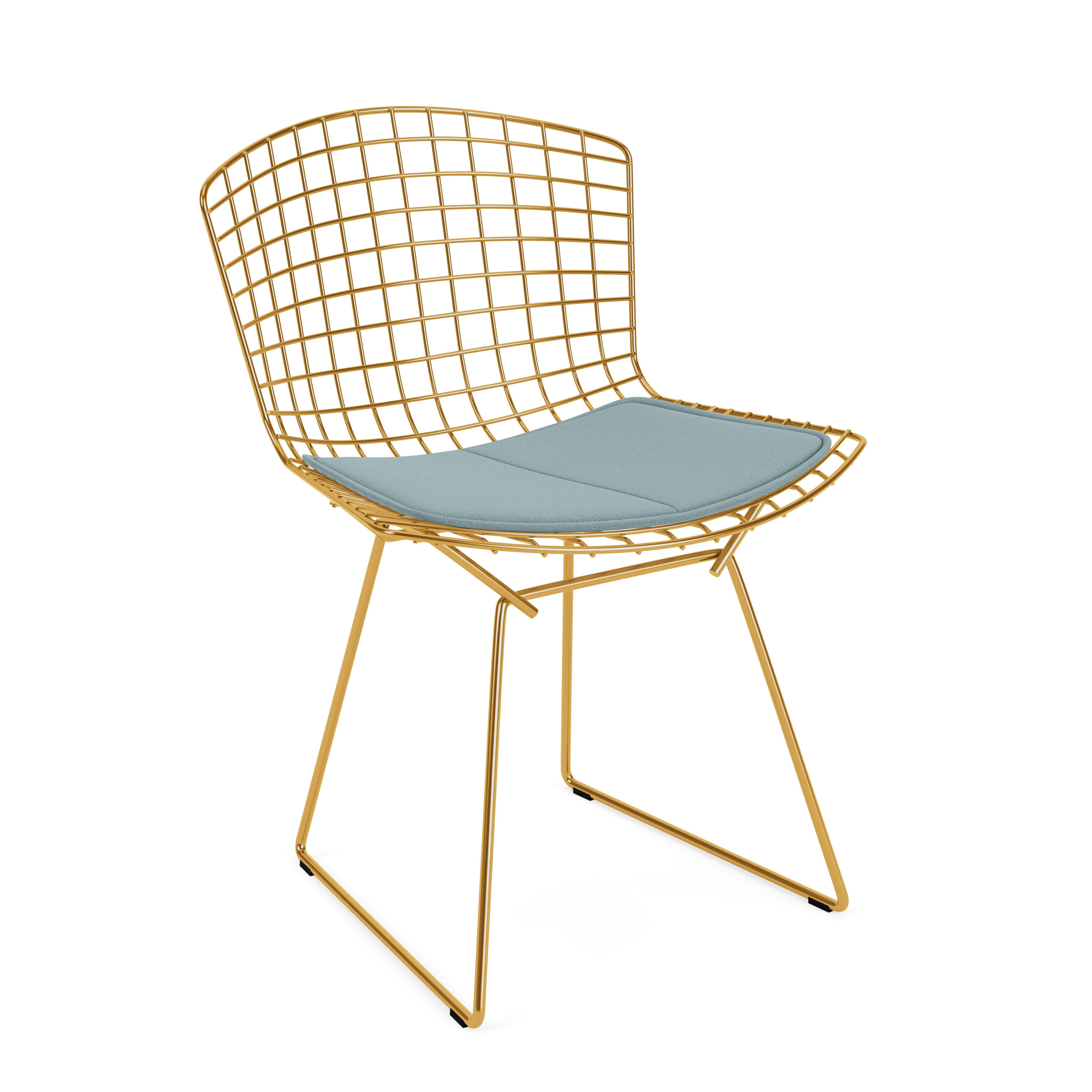 Bertoia Side Chair- Seat Pad, Gold, Utopia, Skylight