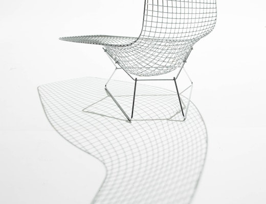 Bertoia Asymmetric Chaise KnollStudio Harry Bertoia Wire Asymetric Chaise Lounge Chair Rear View