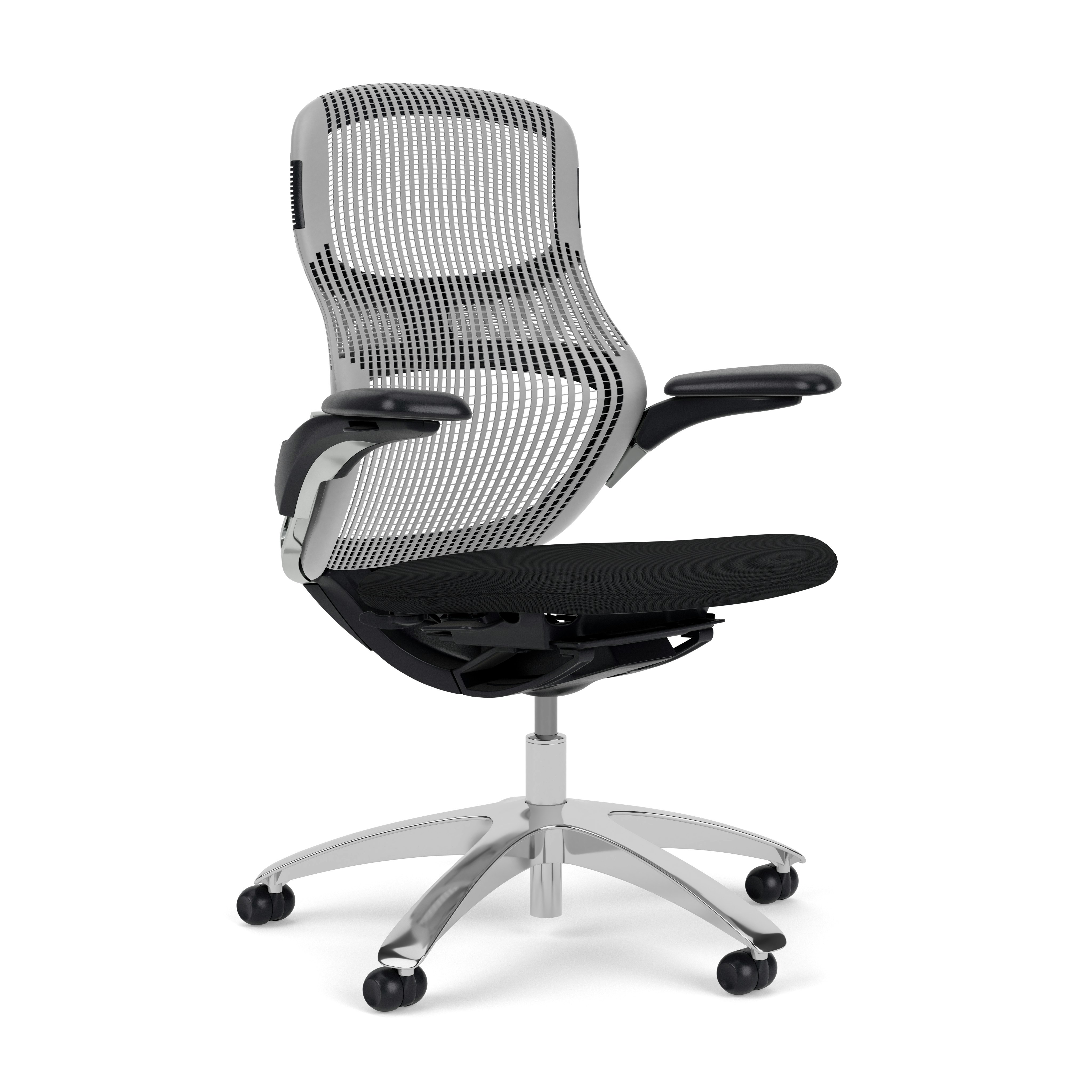 Generation Chair - Dark, High Performance, Pebble, Generation, Onyx, Polished Aluminum, Hard Wheel