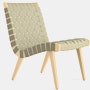Risom Lounge Chair - Armless, Antique Beige Sunbrella, Clear Maple