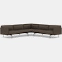 Outline Corner Sofa\BASE: Black\LEATHER: Grace Leather (R)\COL: Dark Brown