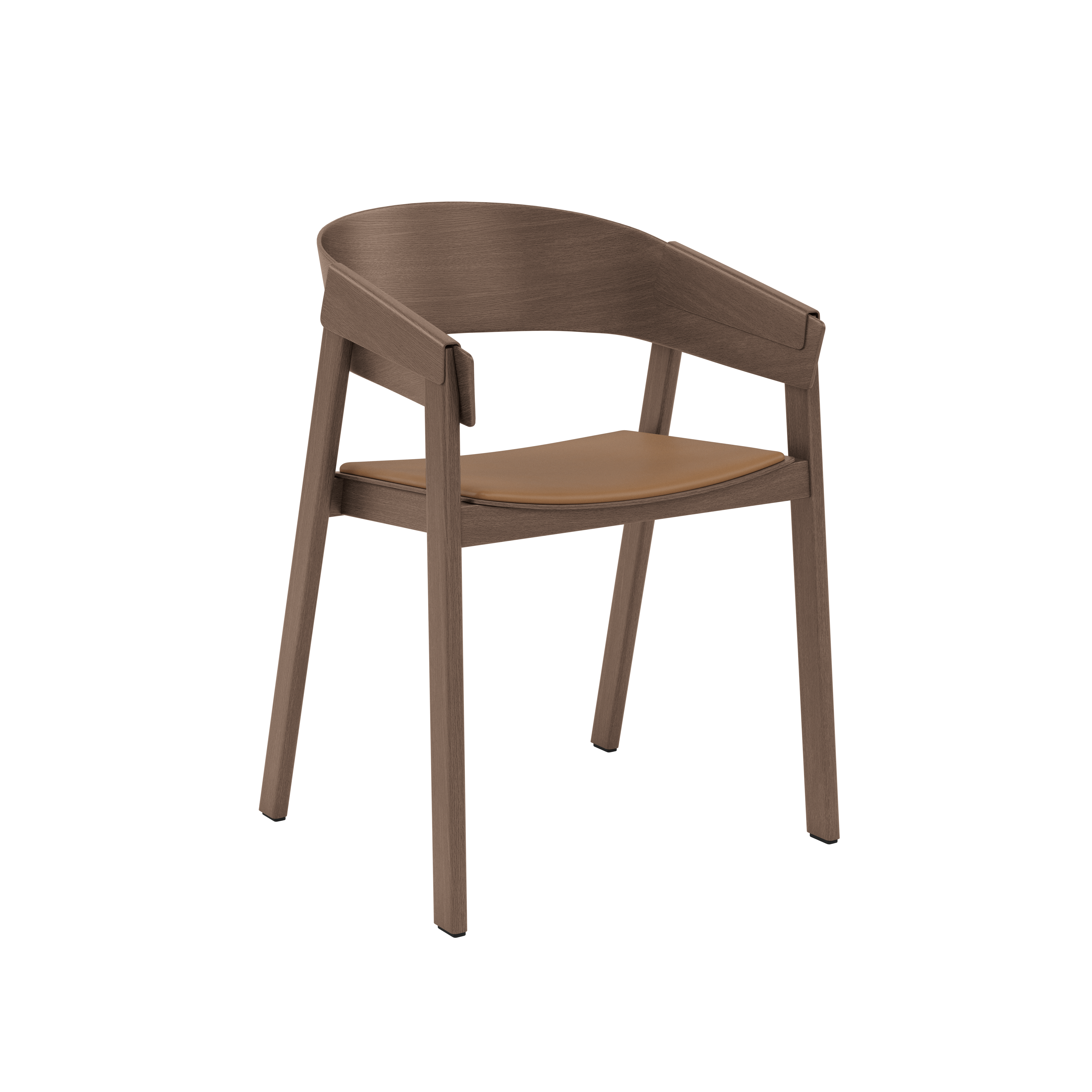 Cover Chair - Armchair, Refine Leather Cognac, Dark Brown Stained Oak Base