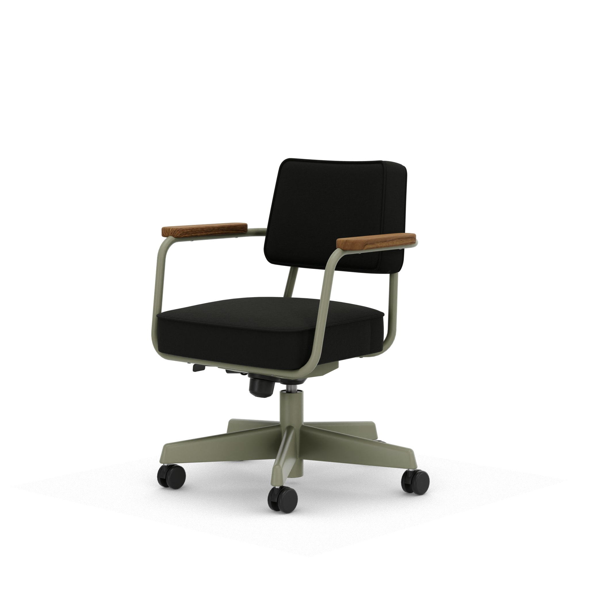 Fauteuil Direction Pivotant - Volo,   Black,   Gris Vermeer,   Walnut,   Hard Castor