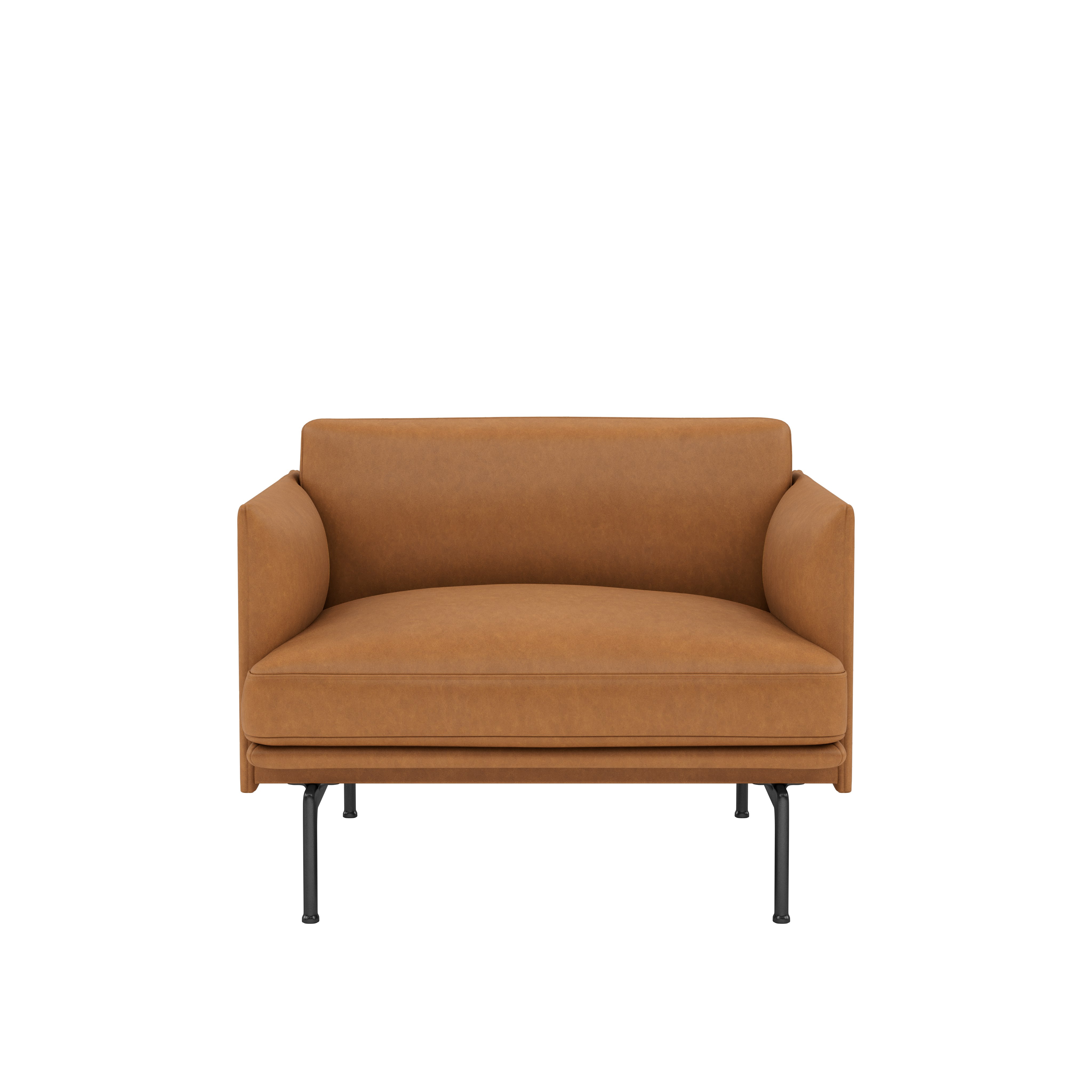 Outline Chair\BASE: Black\LEATHER: Grace Leather (R)\COL: Cognac