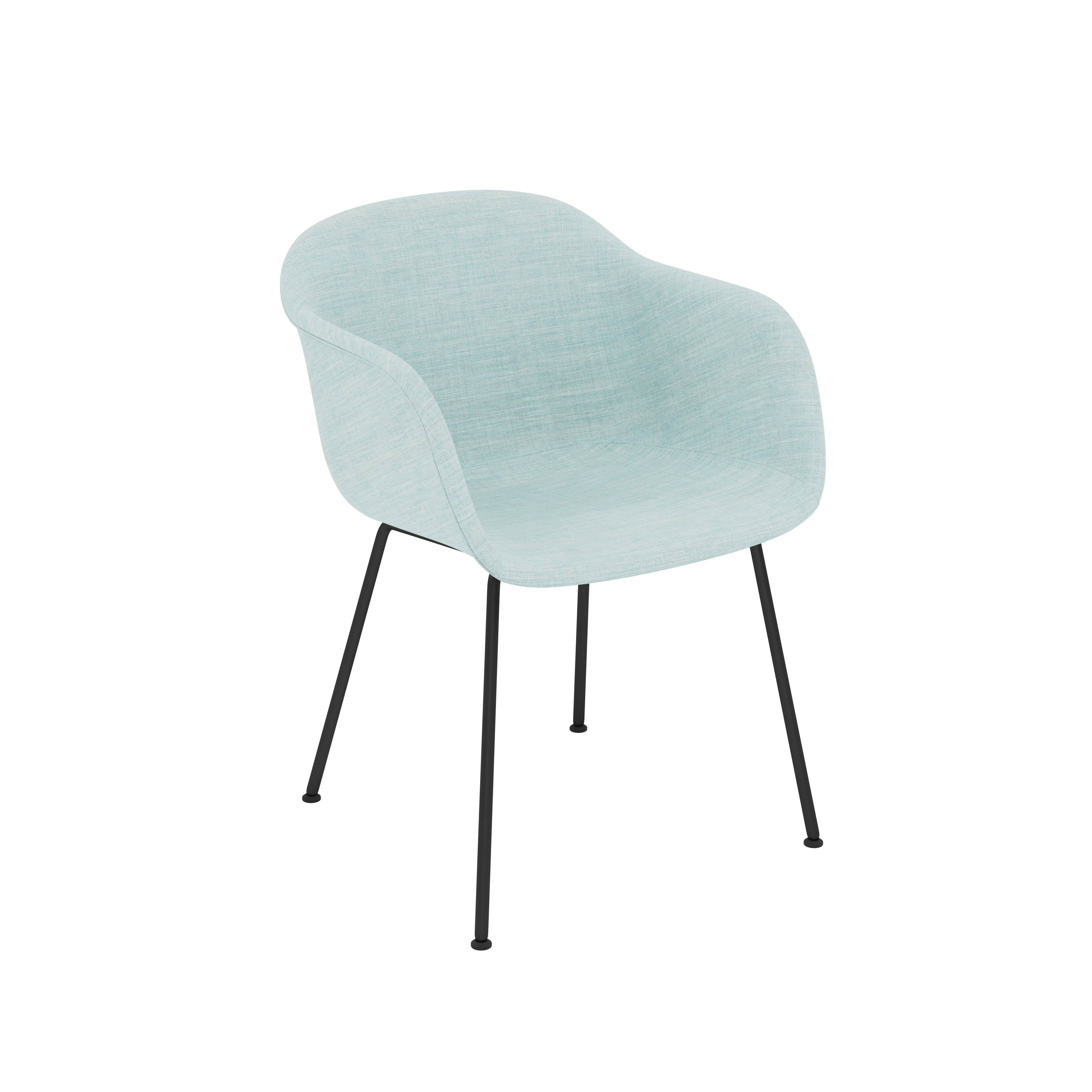 Fiber Dining Chair - Armchair,  Remix,  823 Light Blue,  Black Tube