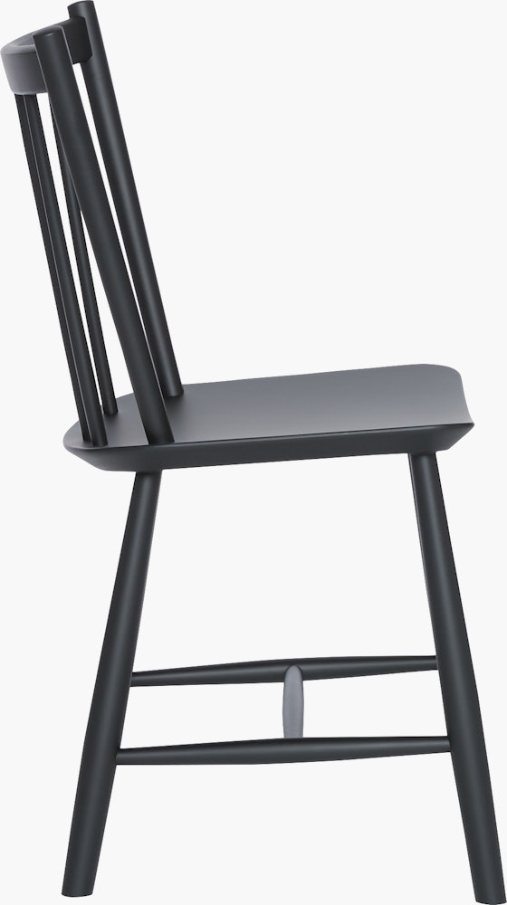 A black J 41 Side Chair viewed from the side