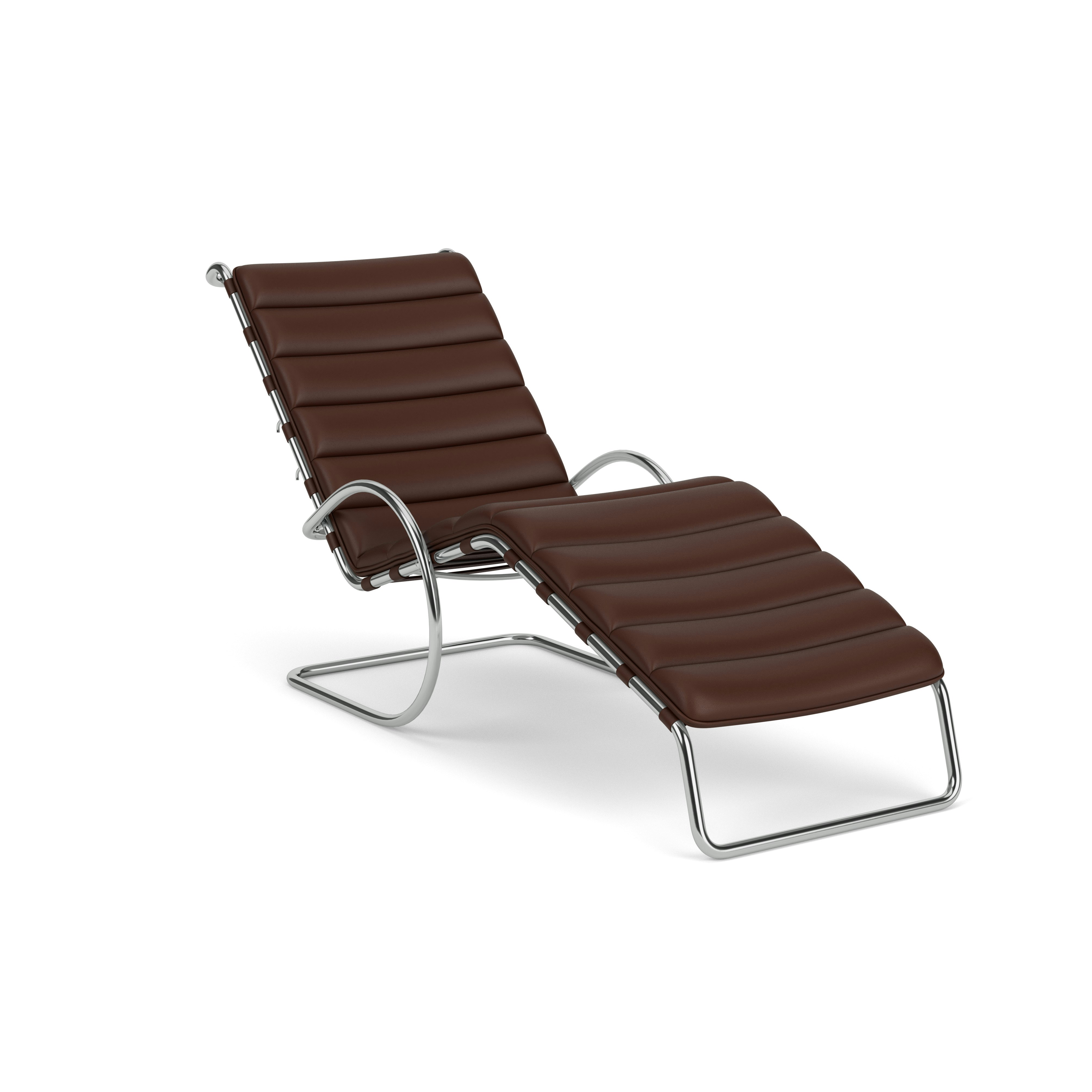MR Adjustable Chaise - Volo Leather, Chocolate, Polished Chrome