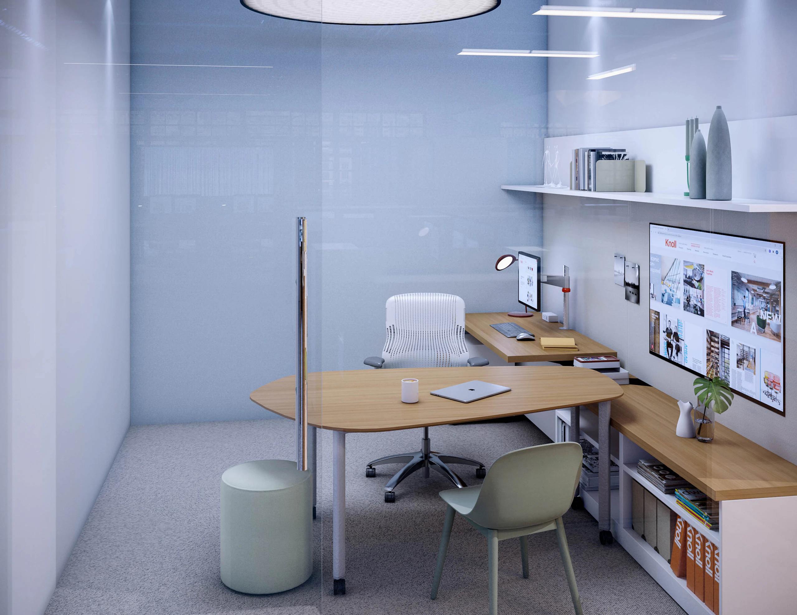 reff profiles workwall l-shelves low credenza height-adjustable desk table islands collection by knoll sl-base table organic elongated pentagon top rockwell unscripted swivel stool upholstered seat cylinder stool muuto fiber side chair generation by knoll work chair task chair sapper monitor arm private office flexible mobile table study