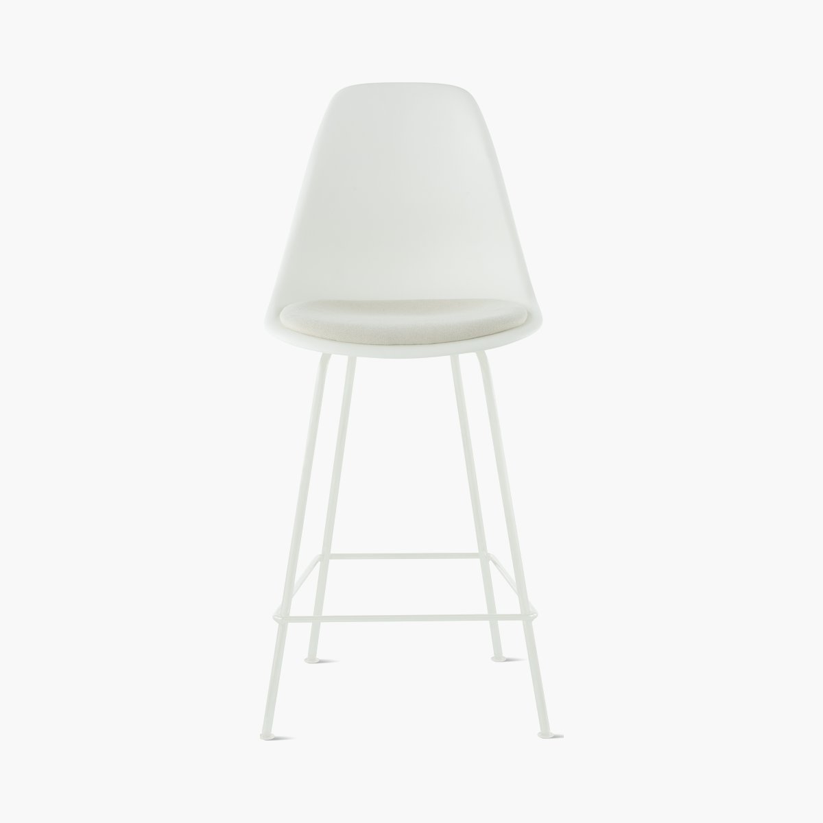 Eames Molded Plastic Stool with Seat Pad Eames Molded Plastic Stool with Seat Pad
