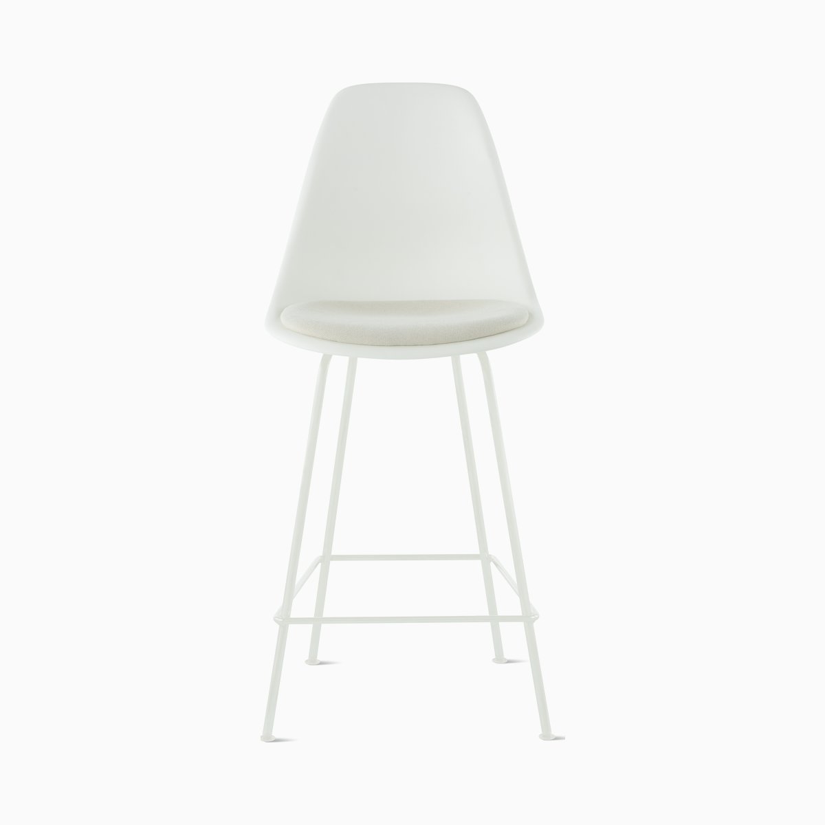 Eames Molded Plastic Stool with Seat Pad Eames Molded Plastic Stool with Seat Pad