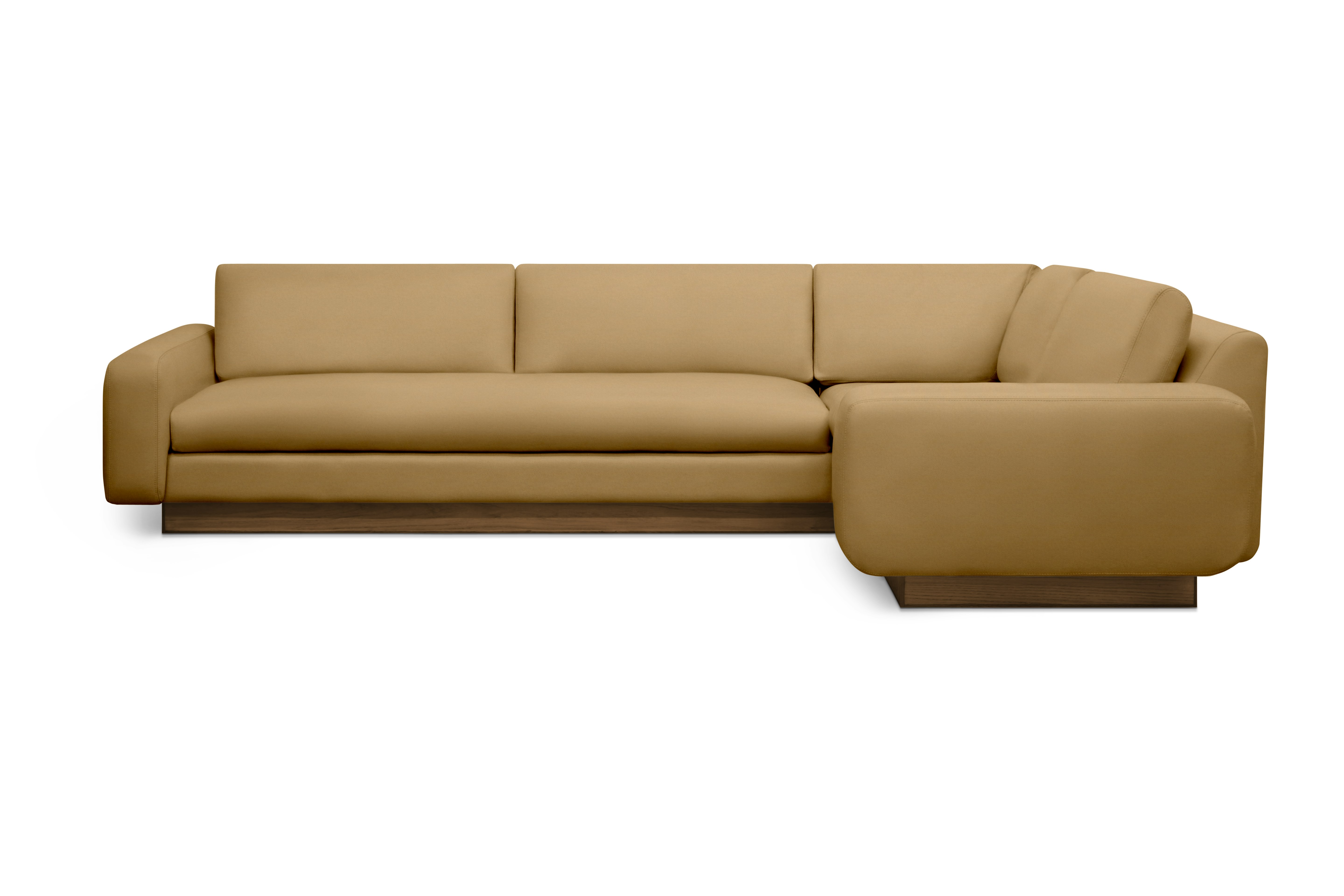 Mesa Corner Sectional - Right,  Marquis Velvet,  Coffee,  Walnut