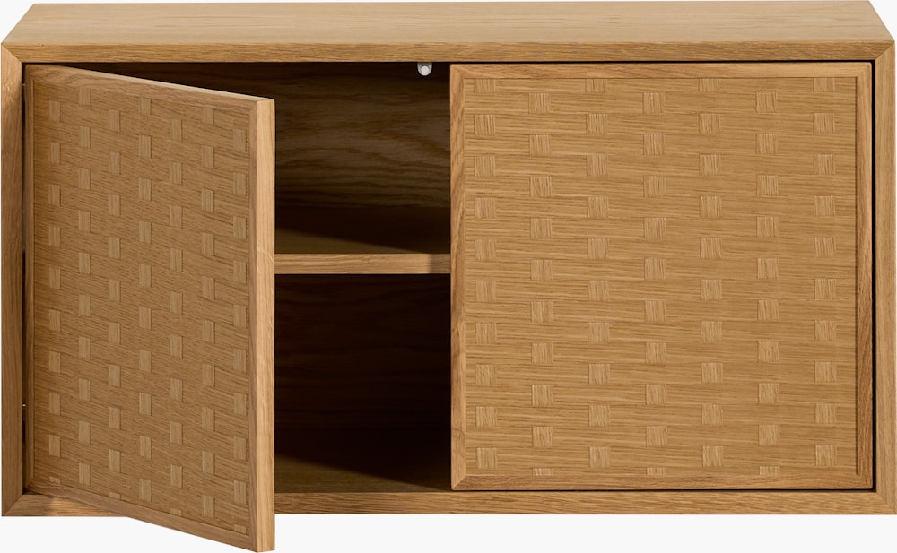 System Cado Sideboard - 1 Cabinet,  Oak,  Woven Push Cabinet