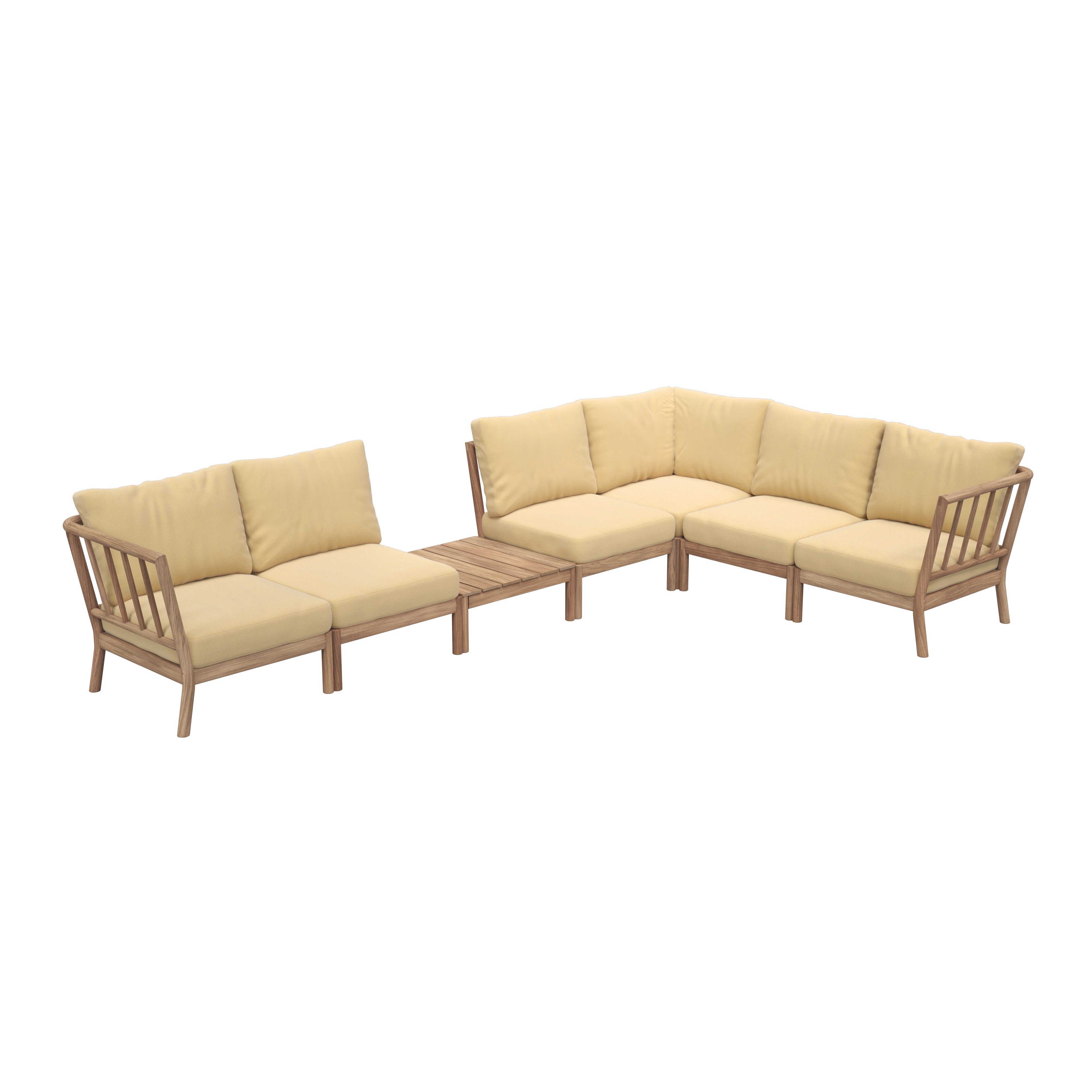 Tradition Outdoor Corner Sectional with Table - Honey Yellow