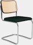 Cesca Side Chair - Caned with Ebonized Beech Back,  Upholstered Seat,  Volo Leather,  Arbor Shade