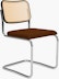 Cesca Side Chair, Caned \ Ebonized BeechBack, Upholstered Seat, Cato, Brown