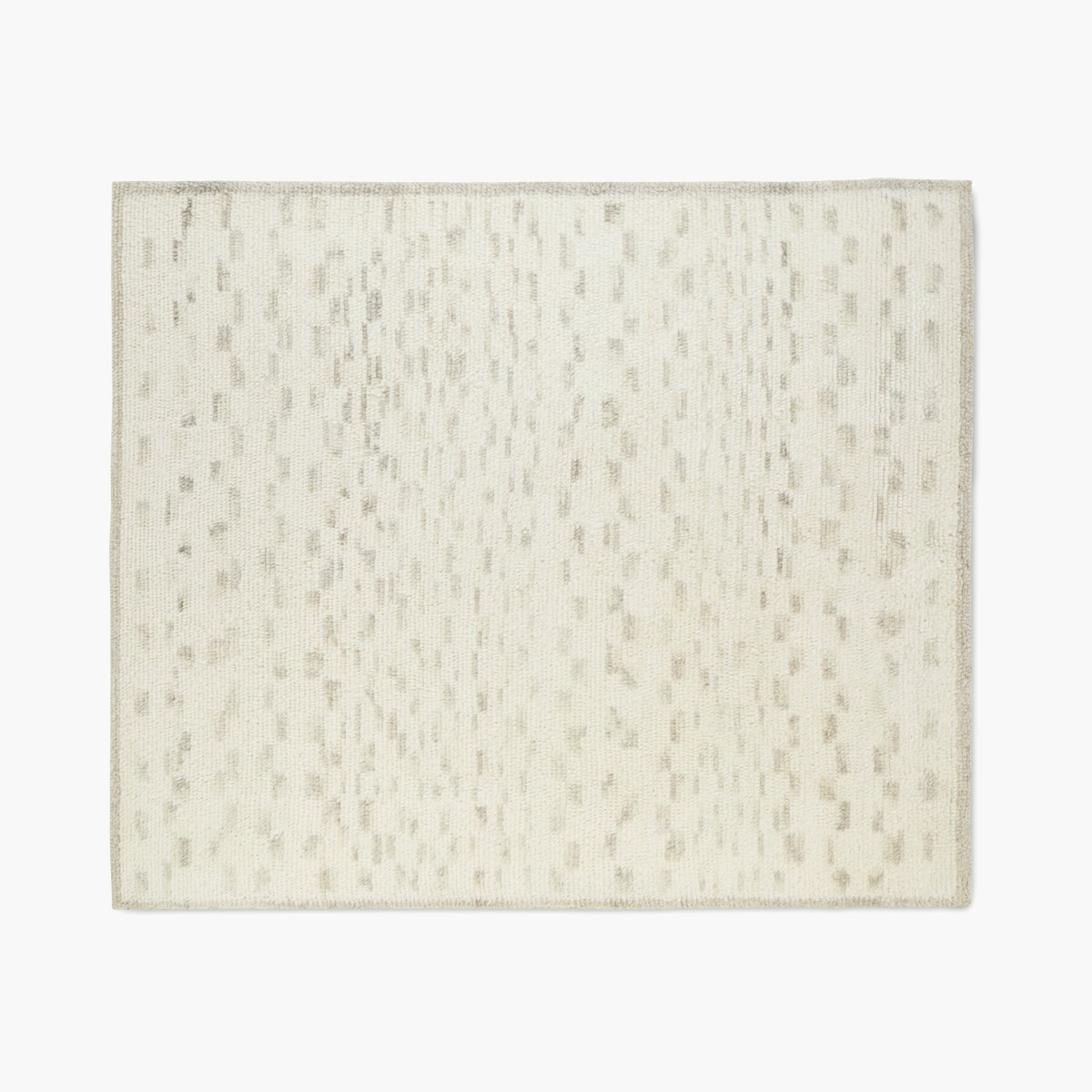 Marl Handwoven Moroccan Wool Rug, Cream