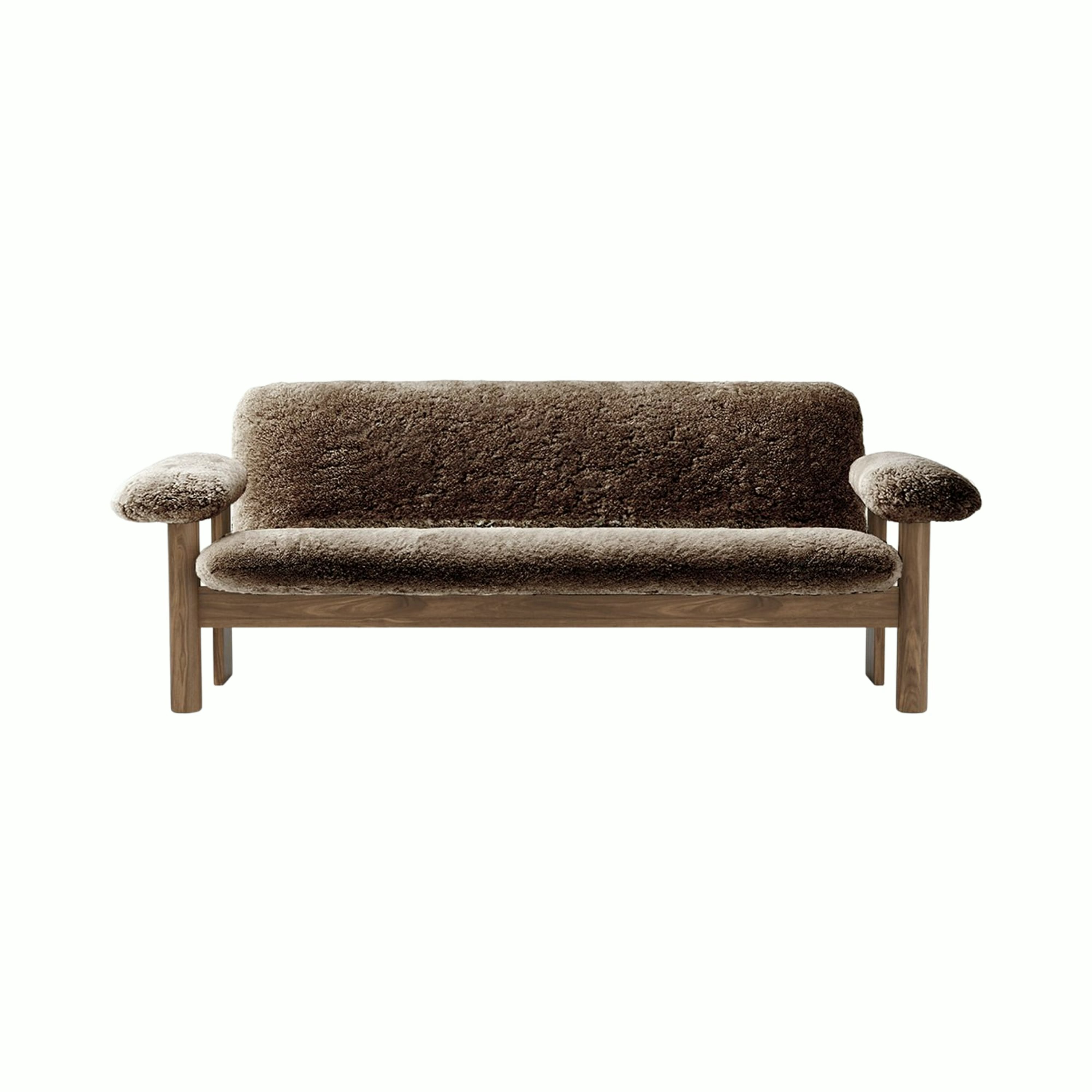 Brasilia Sofa - Walnut, Sheepskin, Sahara