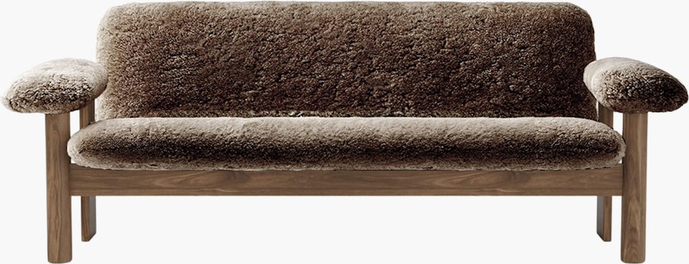 Brasilia Sofa - Walnut, Sheepskin, Sahara