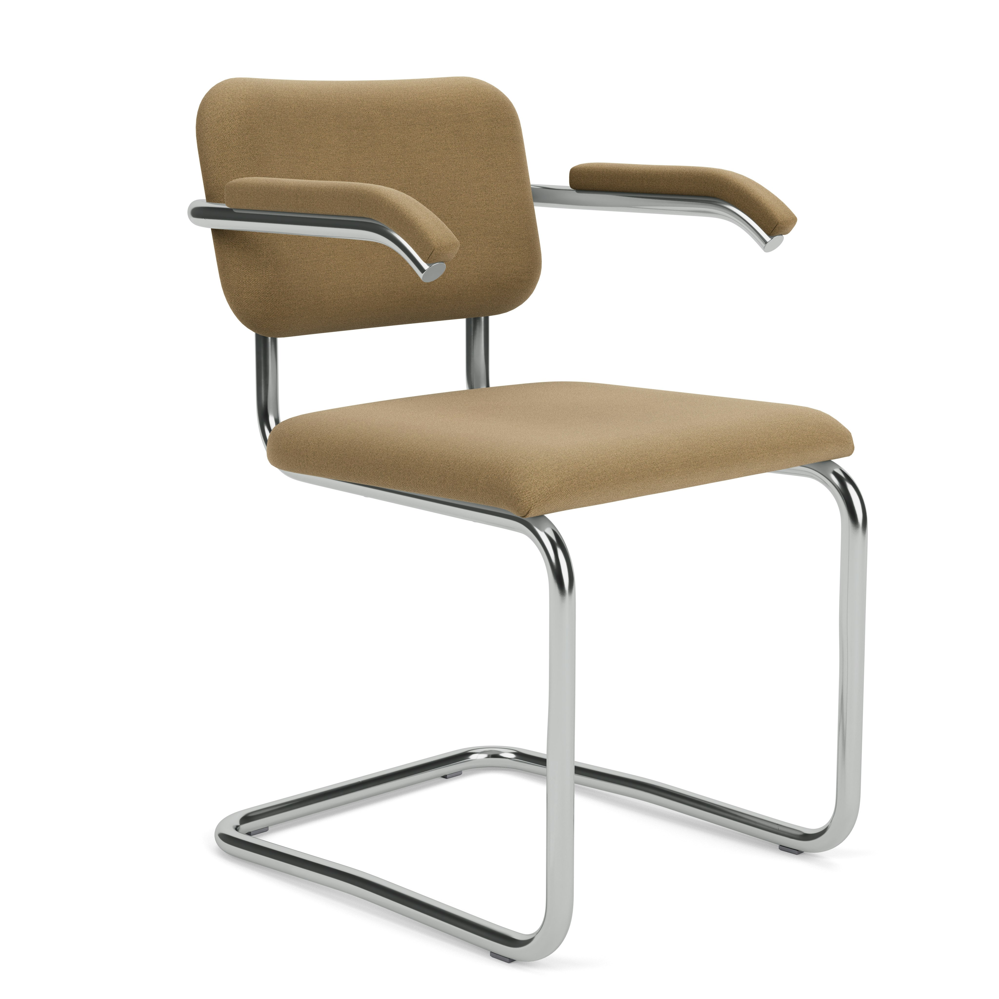 Cesca Armchair, Fully Upholstered, Upholstered Seat, Volo Leather, White