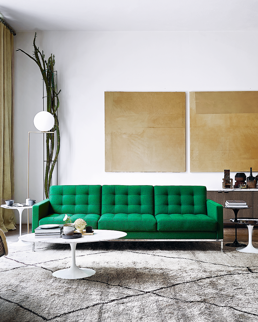 Saarinen Side and Coffee Tables, Florence Knoll Sofa and Credenza