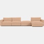 Reid Sectional - Sectional With Ottoman,  Right,  Prone Leather,  Balsa,  1" Block"
