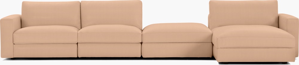 Reid Sectional - Sectional With Ottoman,  Right,  Prone Leather,  Balsa,  1" Block"