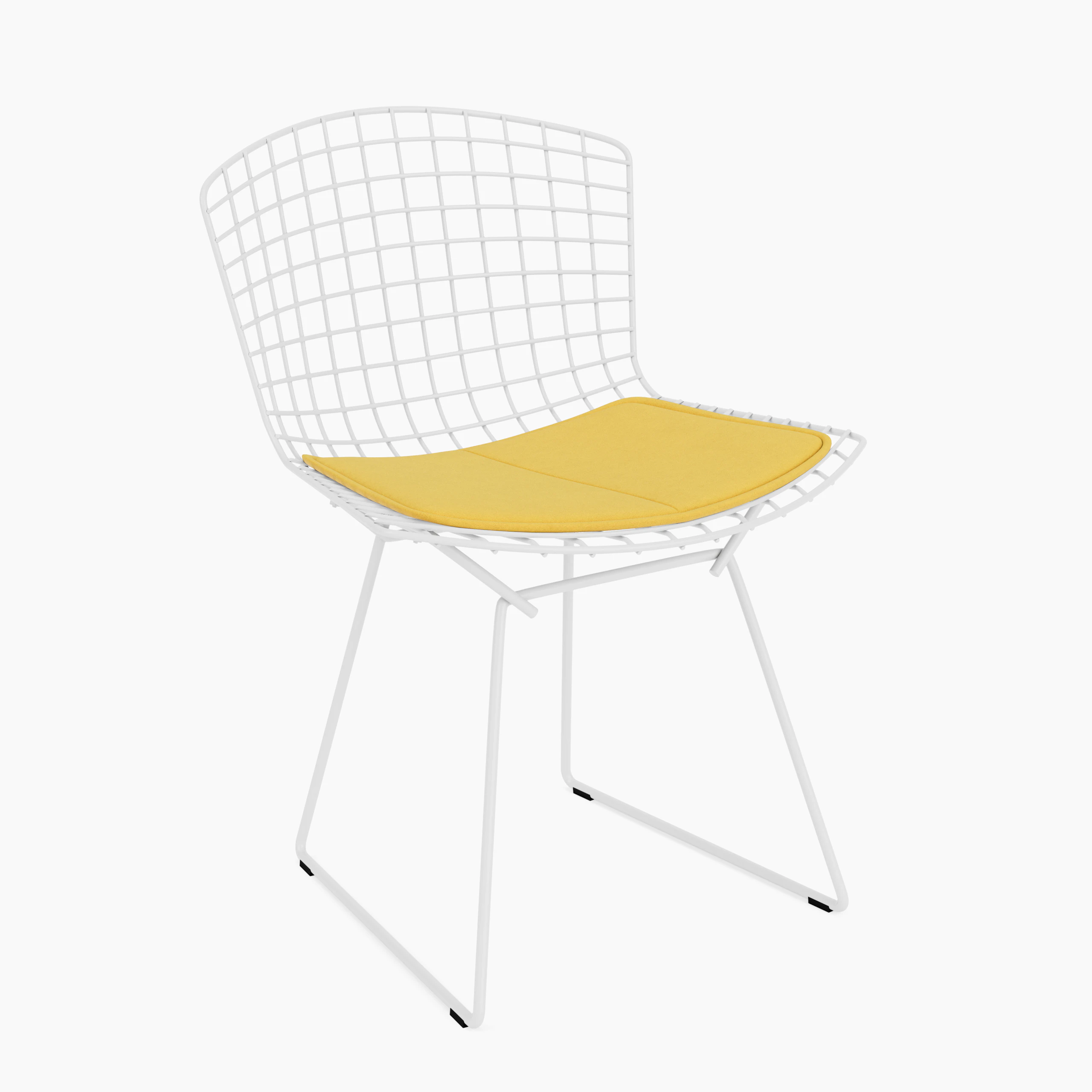 Bertoia Side Chair- Seat Pad, White, Ultrasuede, Citron