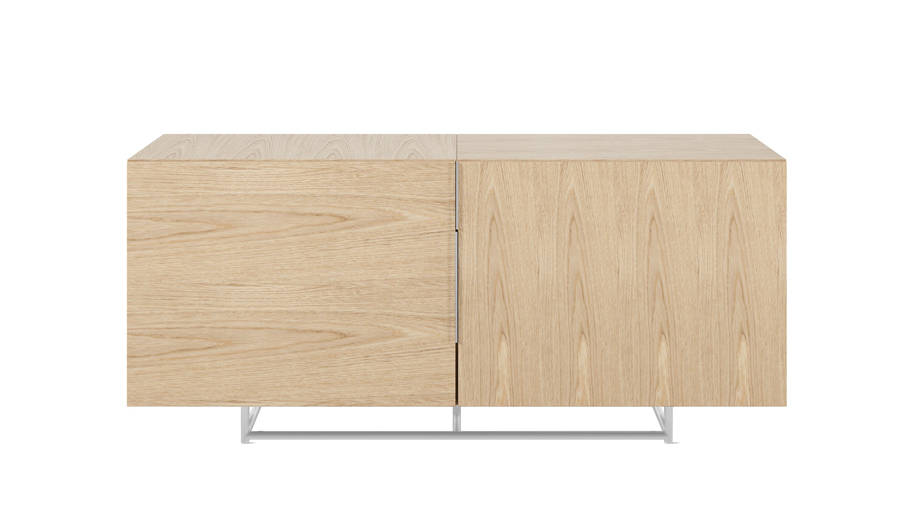 Domino Credenza - chrome,  oak