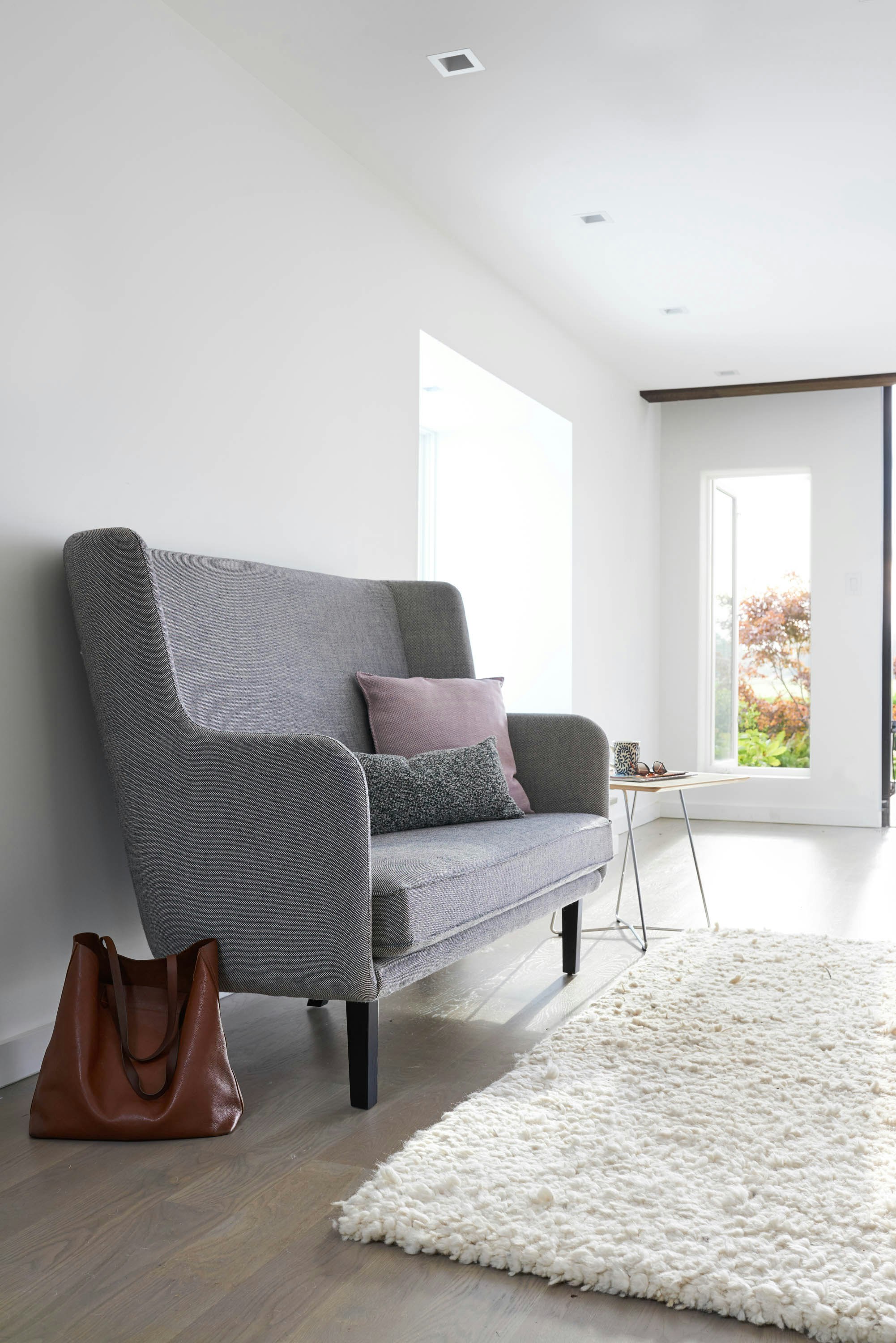 Rockwell Unscripted Highback Settee side tables rockwell unscripted occasional tables