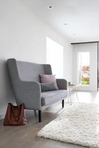 Rockwell Unscripted Highback Settee side tables rockwell unscripted occasional tables