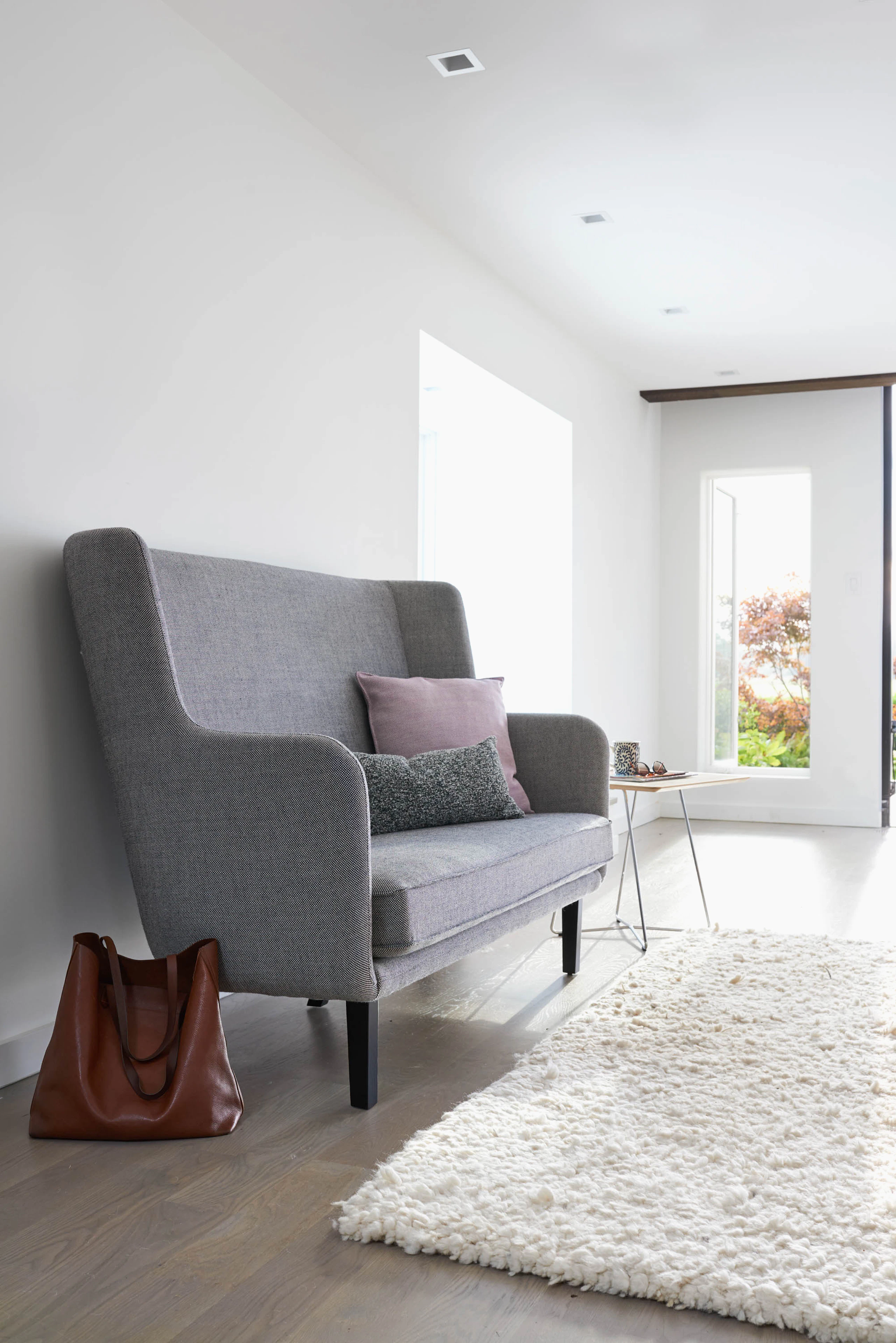 Rockwell Unscripted Highback Settee side tables rockwell unscripted occasional tables