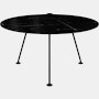 Grasshopper Dining Table - Round,  54",  Polished Nero Marquina,  Black"