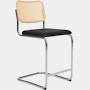 Cesca Stool Upholstered, Volo Leather, Black