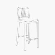 Bar Height - Armless - With Wood Seat
