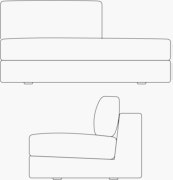 Sectional Chaise - 1" Block Leg