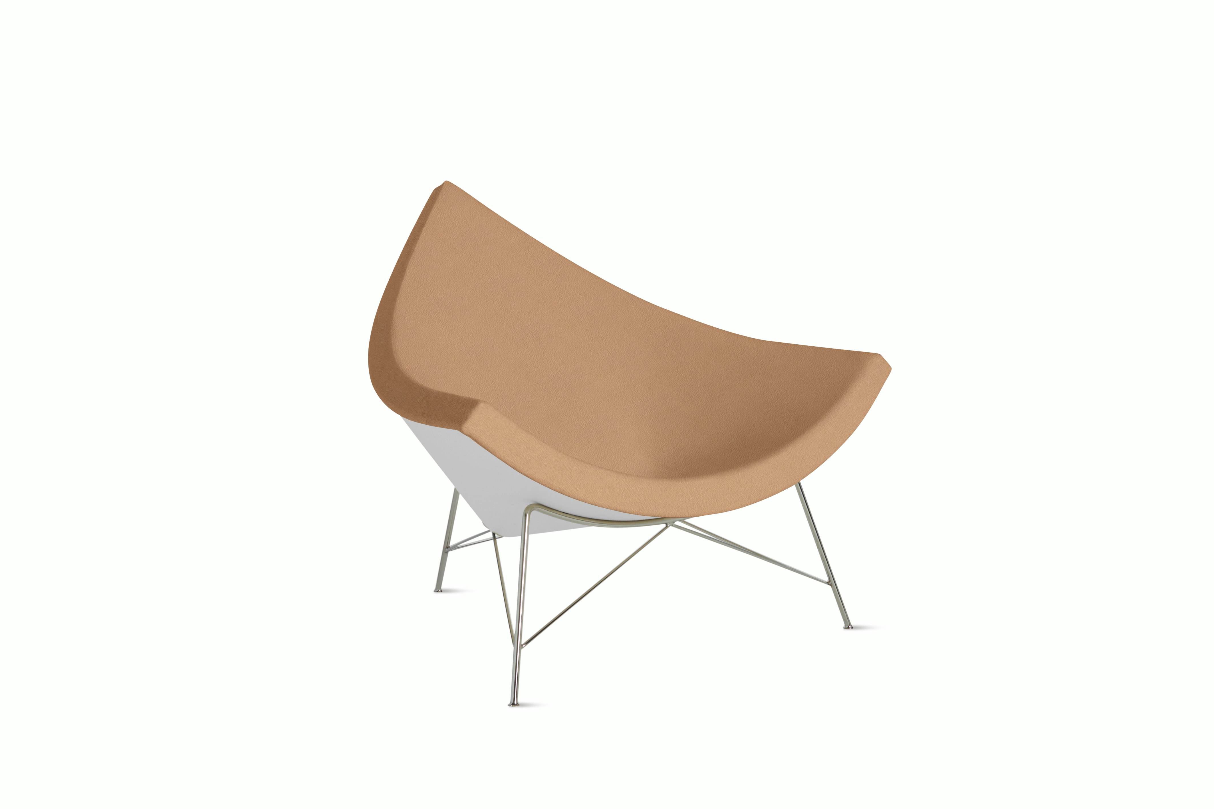 Nelson Coconut Chair in Prone Leather Shore with Chrome Base