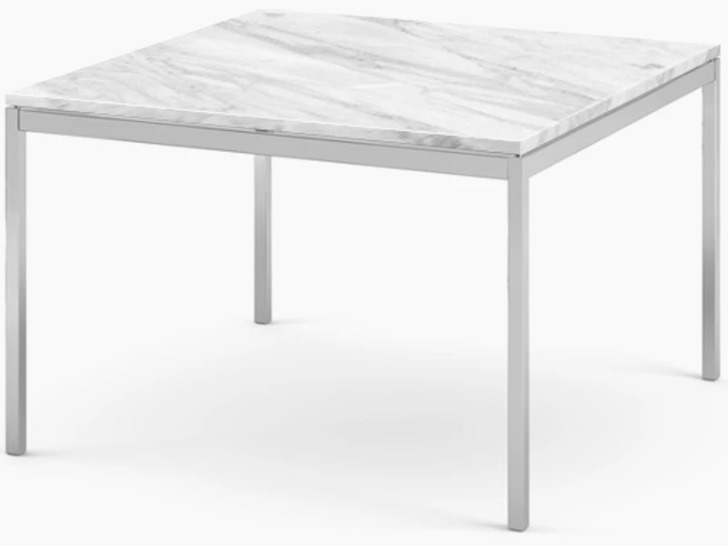 Florence Knoll Square End Table - 29.5, Polished Carrara, Polished Chrome
