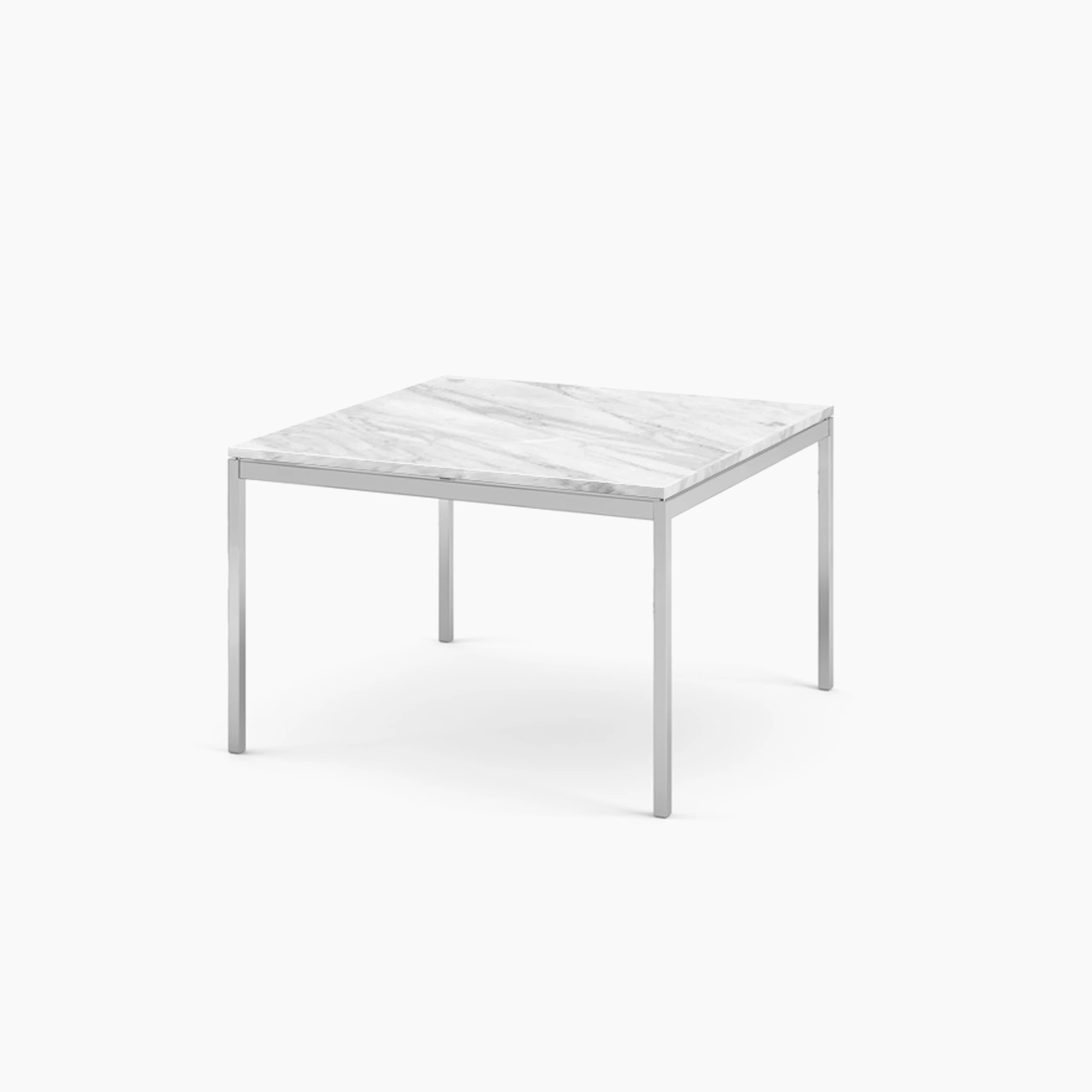 Florence Knoll Square End Table - 29.5, Polished Carrara, Polished Chrome