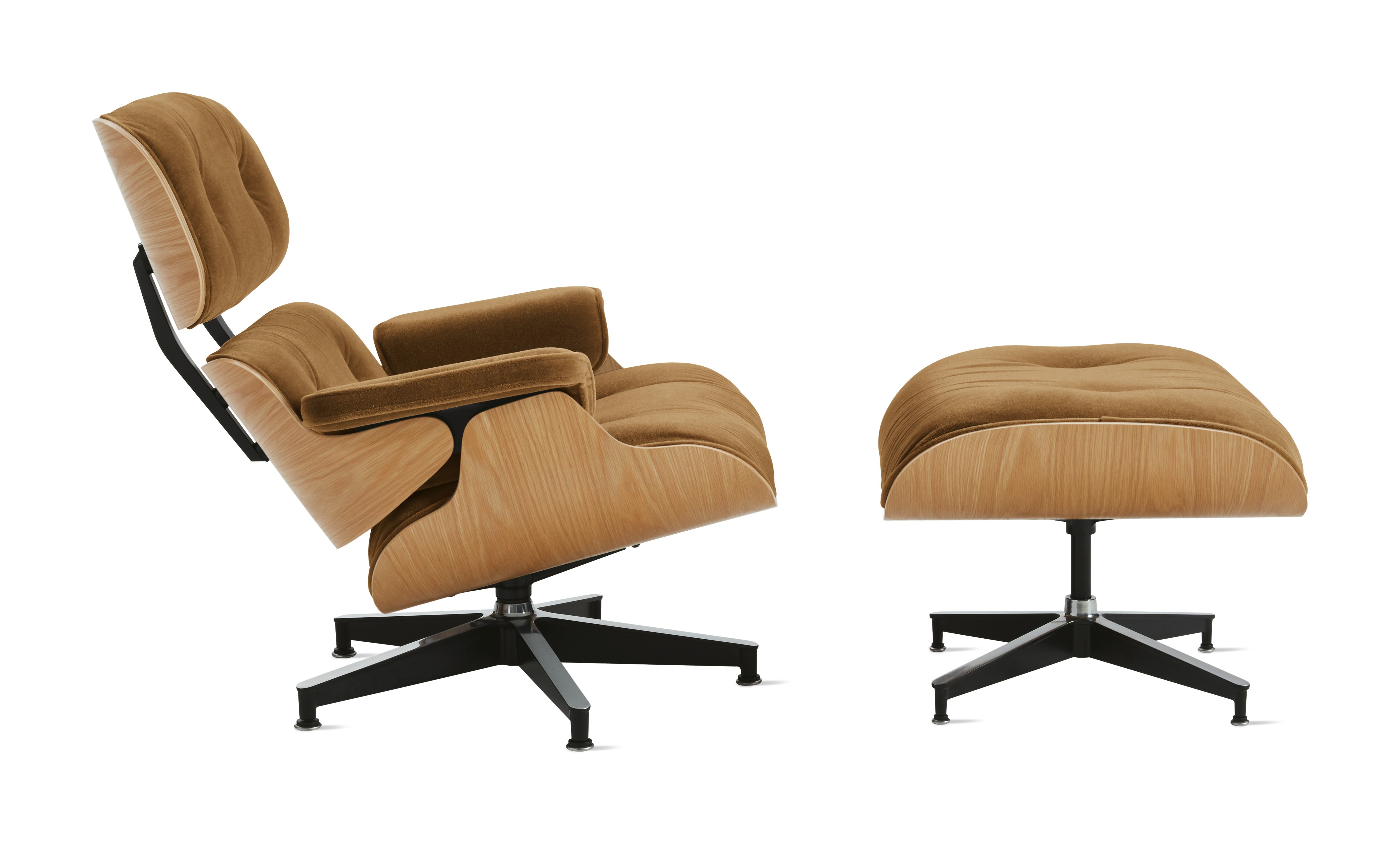 Eames Lounge & Ottoman  - White Oak,  Mohair Supreme,  Penny
