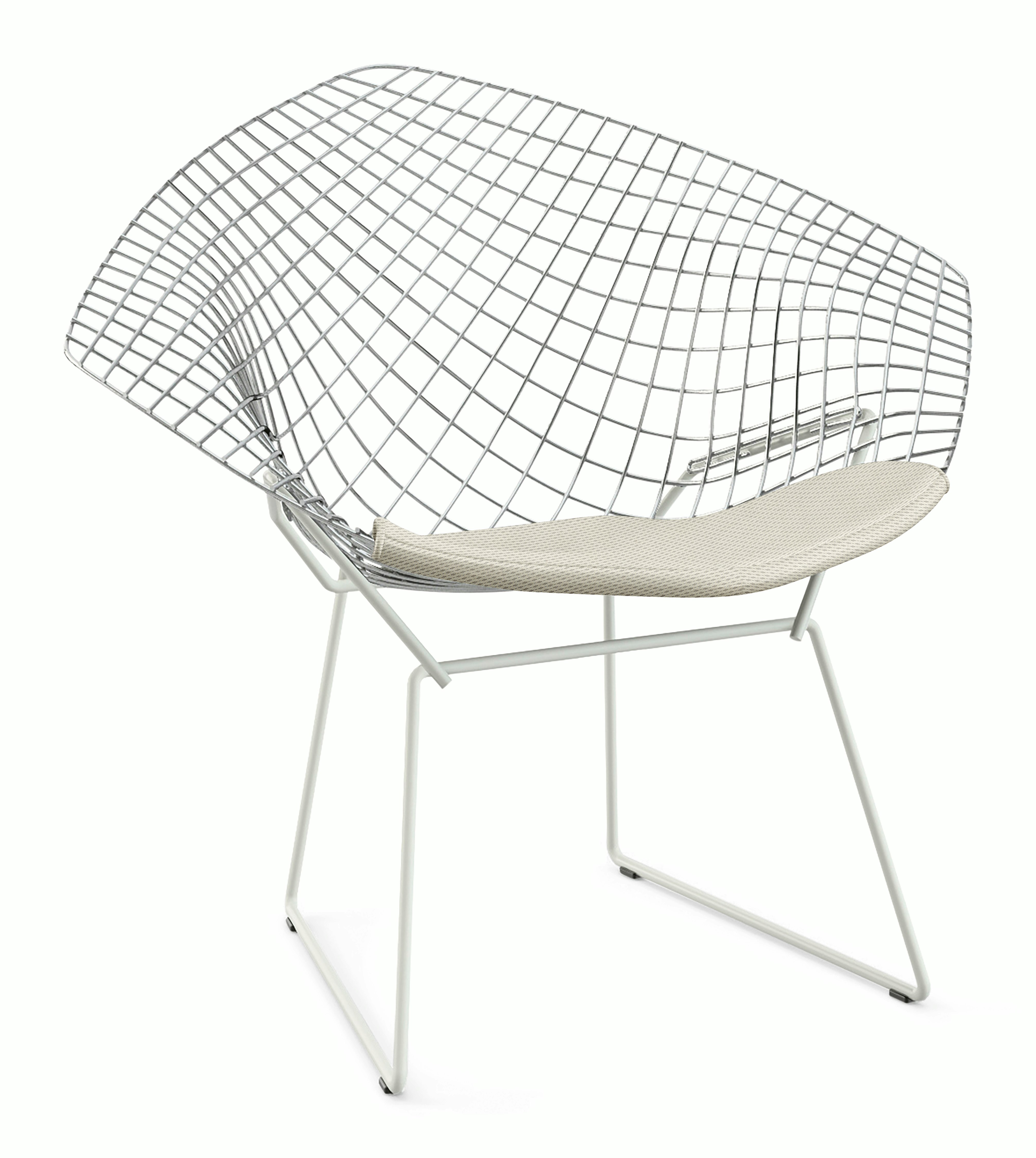 Bertoia Two-Tone Diamond Lounge Chair with Seat Pad