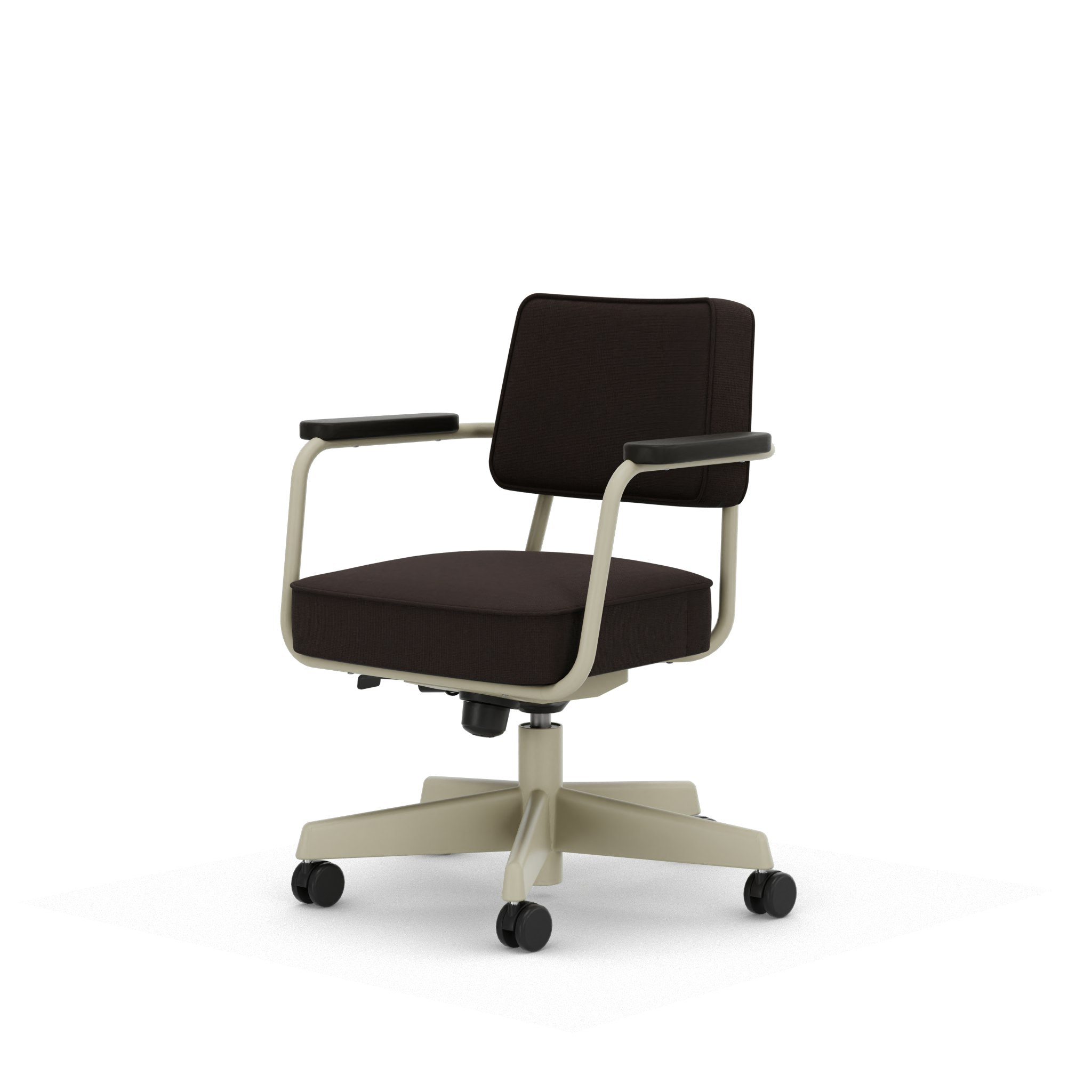 Fauteuil Direction Pivotant - Tress,   Chestnut,   Blanc Colombe,   Dark Oak,   Hard Castor