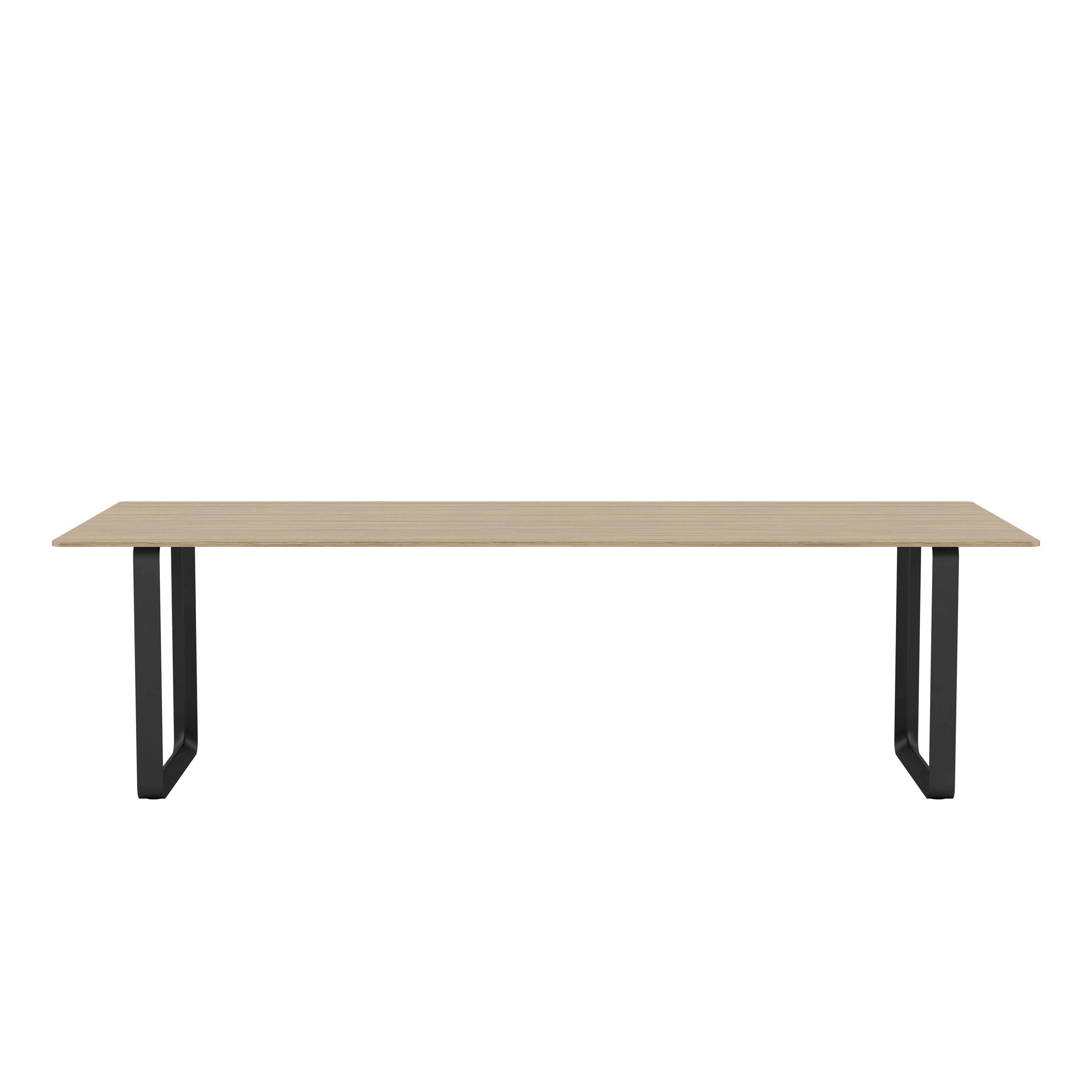 70/70 Table - 100" x 43"",  Solid Oak/Black"