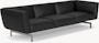Avio Sofa - Three Seater, Volo Leather, Black, Polished Chrome