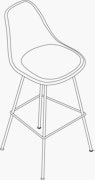 Eames Molded Fiberglass Stool With Seat Pad 4 Bar Height