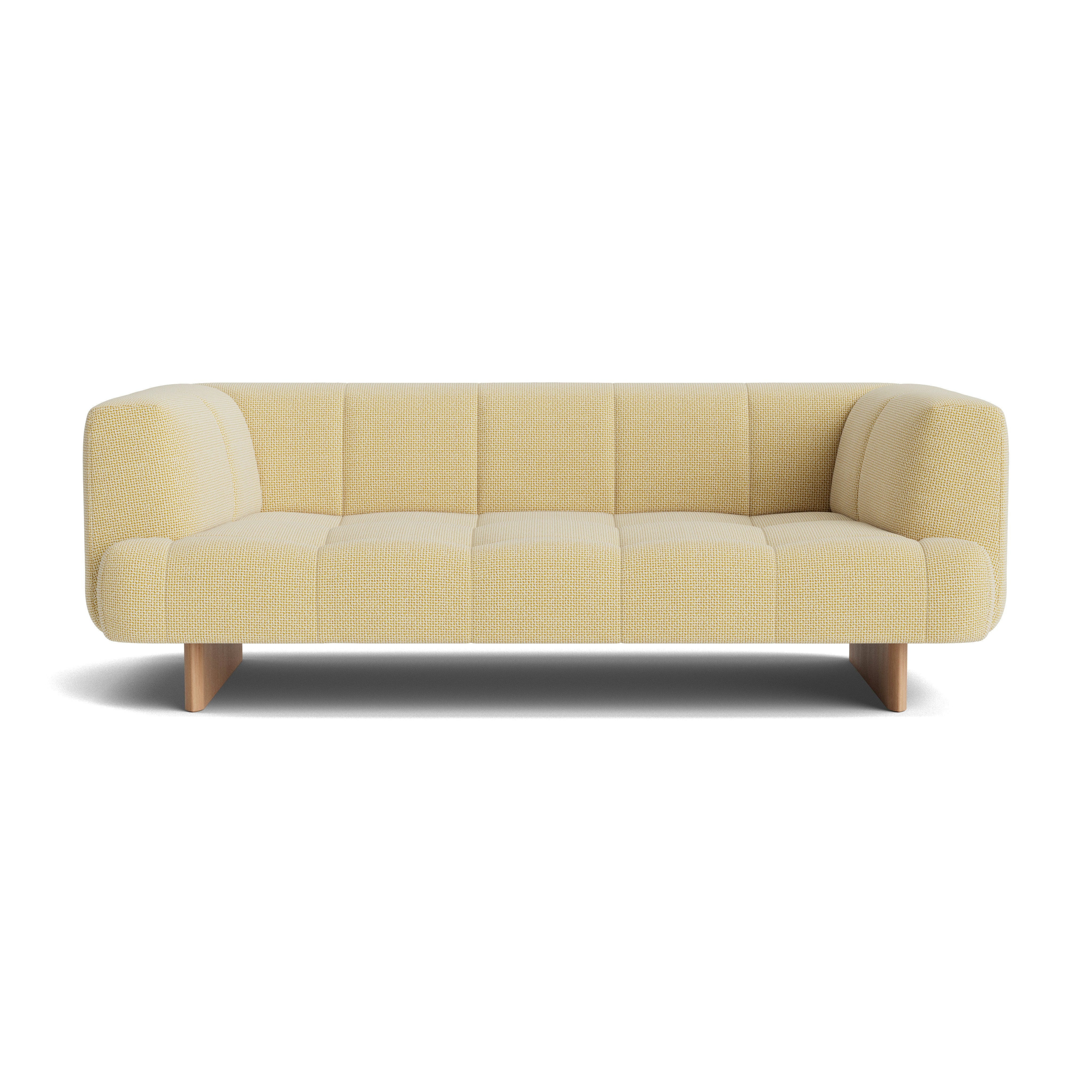 Quilton Lift Sofa - 2-Seat Sofa, Tartaglia, 857 Ochre White, Lacquered Oak