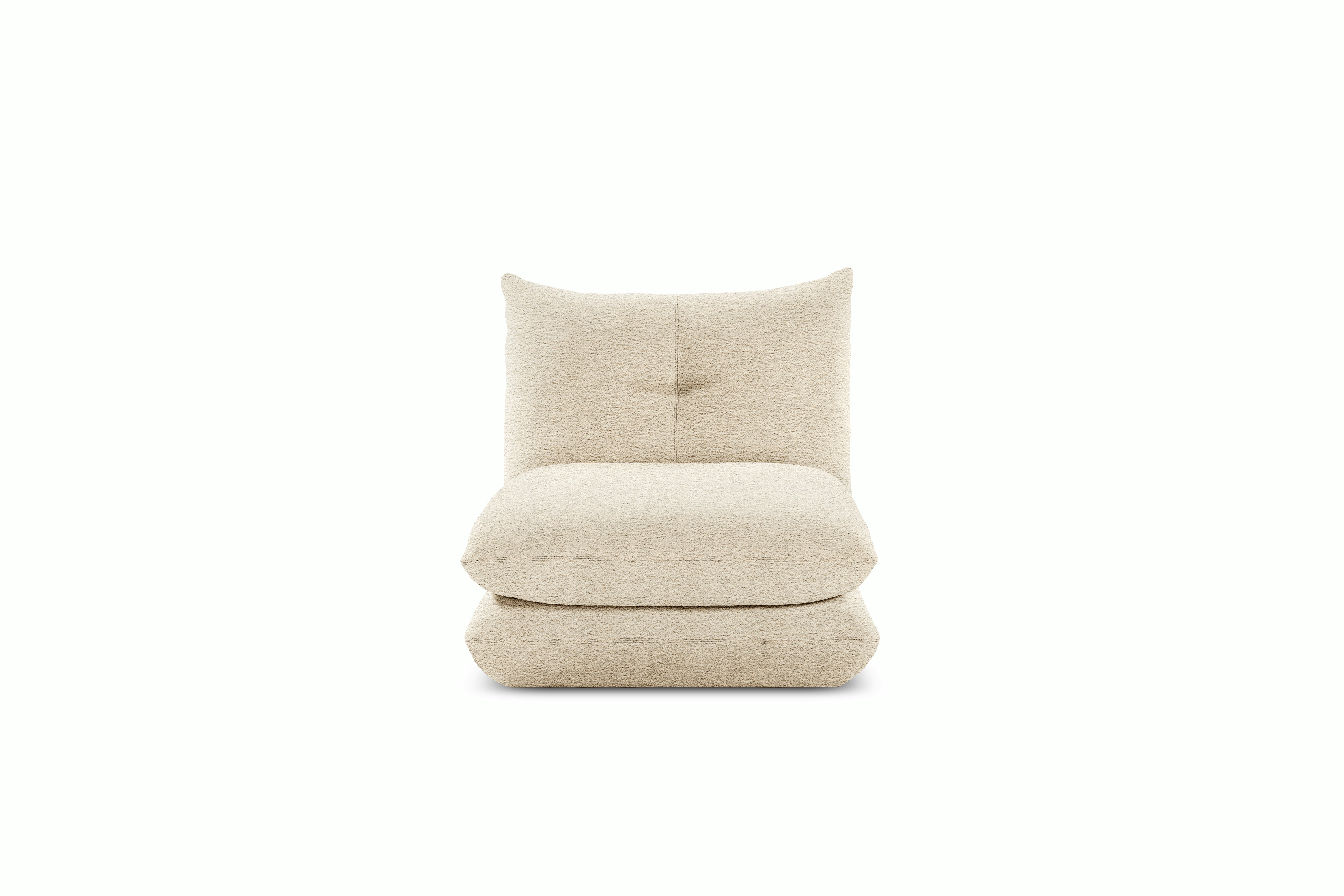 Pillo Armless Seat Module - Standard or Deep Curly  Ivory