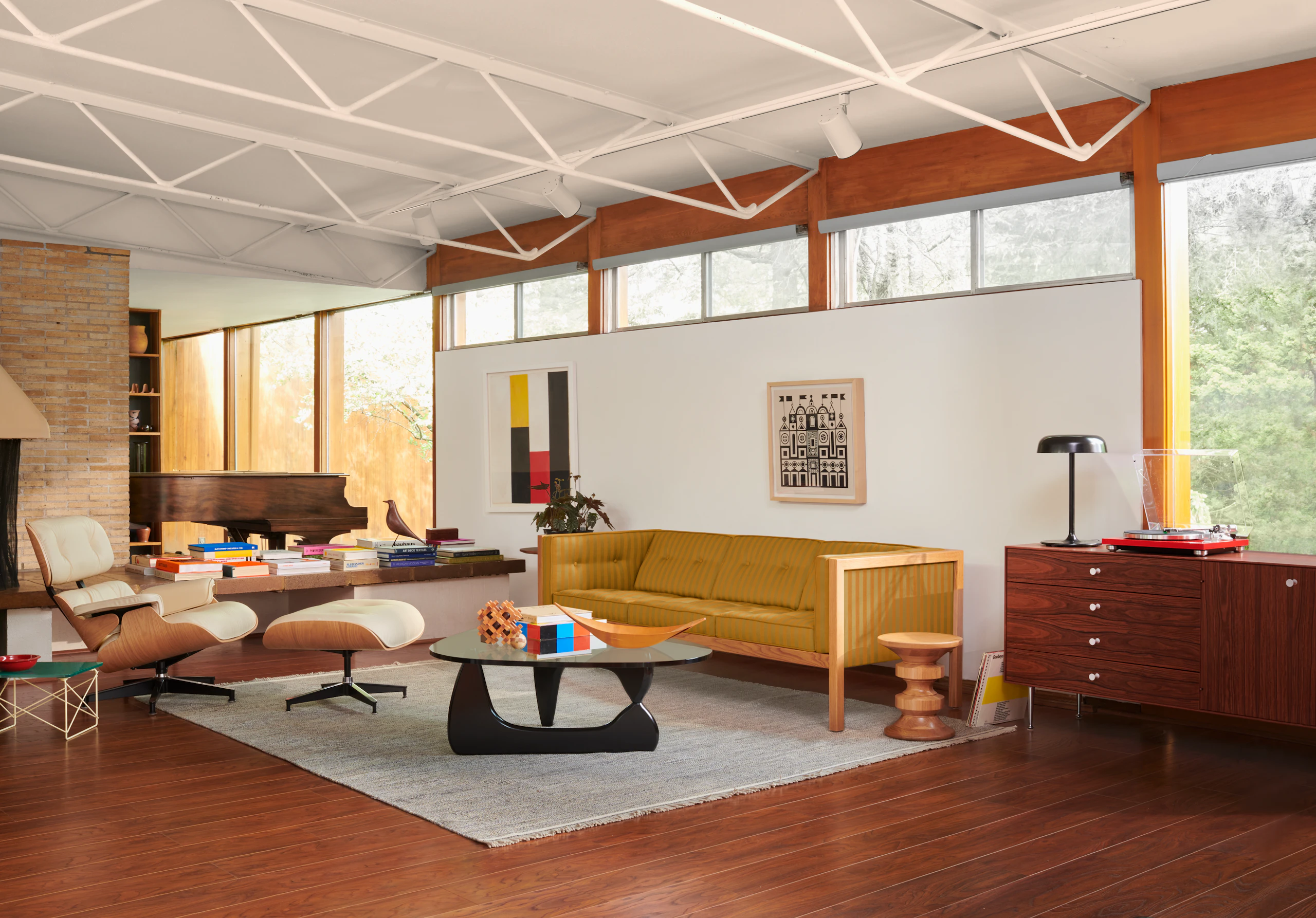 Nelson Cube Sofa in Ochre and Sienna Toostripe