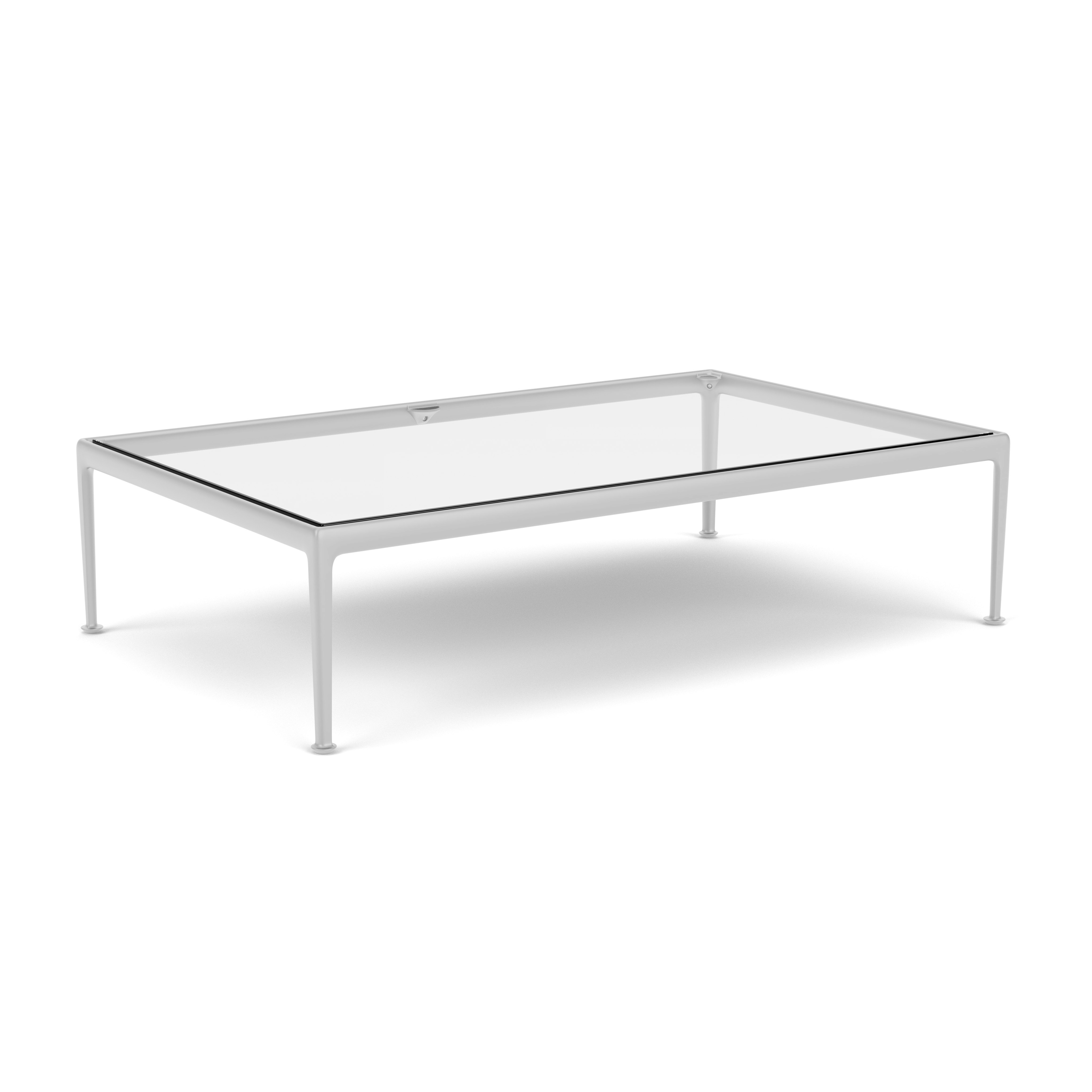 1966 Coffee Table - 60" x 38", Clear Glass, Silver